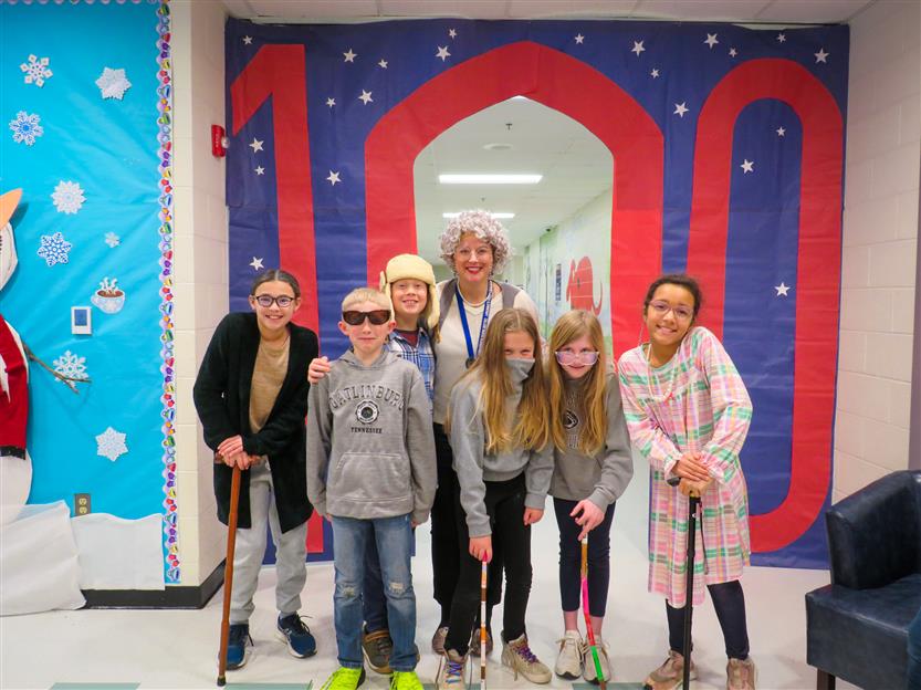 Students celebrate the 100th day of school